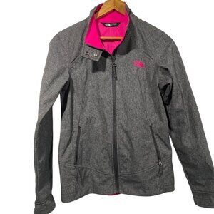 The North Face Calentito 2 Jacket Women Sz S Gray Hot Pink Windwall Fleece Lined